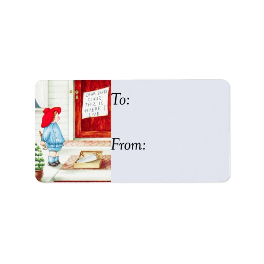 ヴィンテージノートサンタギフトラベル ラベル (正面)