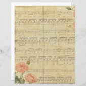 ヴィンテージノートフローラ古いスクラップブック紙 (正面/裏面)