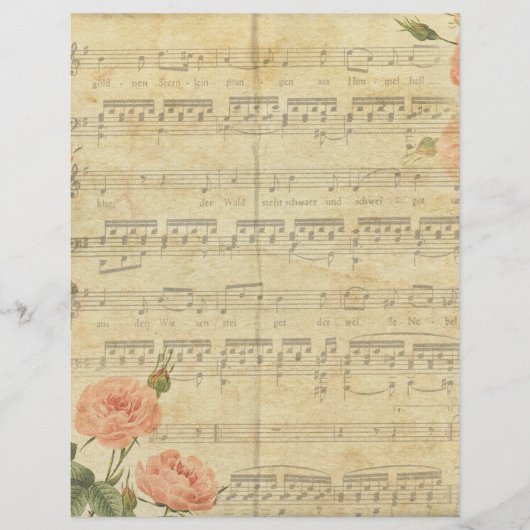 ヴィンテージノートフローラ古いスクラップブック紙 (正面)