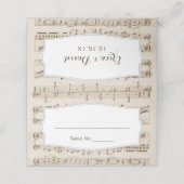 ヴィンテージノートミュージカル結婚の座席表 プレイスカード (外部開封)