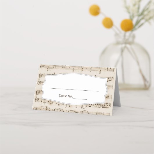 ヴィンテージノートミュージカル結婚の座席表 プレイスカード (正面)
