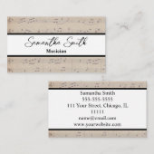 ヴィンテージノートミュージシャン音楽先生 名刺 (正面/裏面)