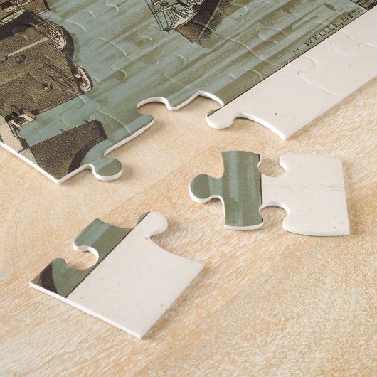 ヴィンテージノーフォークバージニアの写真地図(1892) ジグソーパズル (側面)