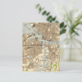 ヴィンテージノーフォーク&ポーツマス・バージニアの地図(1944) ポストカード (スタンド正面)