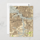 ヴィンテージノーフォーク&ポーツマス・バージニアの地図(1944) ポストカード (正面/裏面)