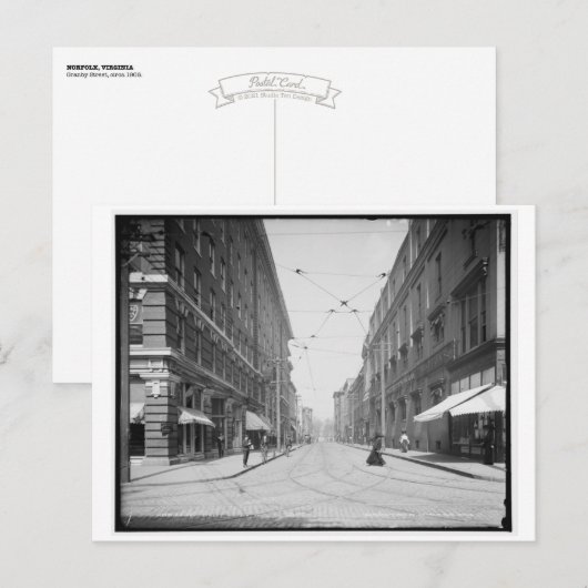 ヴィンテージノーフォーク、VA:グランビー通り(1905) ポストカード (正面/裏面)