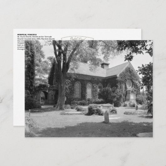 ヴィンテージノーフォーク、VA:聖パウロ教会(1930年~39年) ポストカード (正面/裏面)