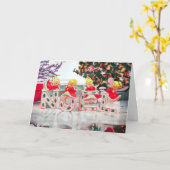 ヴィンテージノールエンジェルレトロクリスマス年賀状 カード (黄色い花)