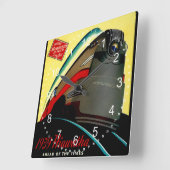 ヴィンテージハイアワタ流線列車 スクエア壁時計 (傾斜)