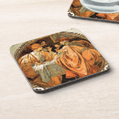 ヴィンテージハイジーク&コモノポールライムワインラベル コースター (左側)