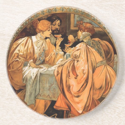 ヴィンテージハイジーク&コモノポールライムワインラベル コースター (正面)