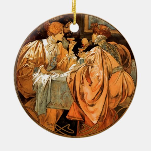 ヴィンテージハイジーク&コモノポールライムワインラベル セラミックオーナメント (裏面)