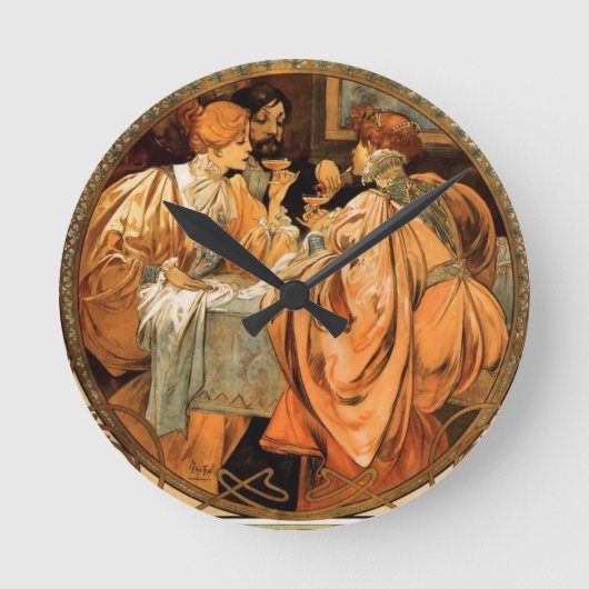 ヴィンテージハイジーク&コモノポールライムワインラベル ラウンド壁時計 (正面)