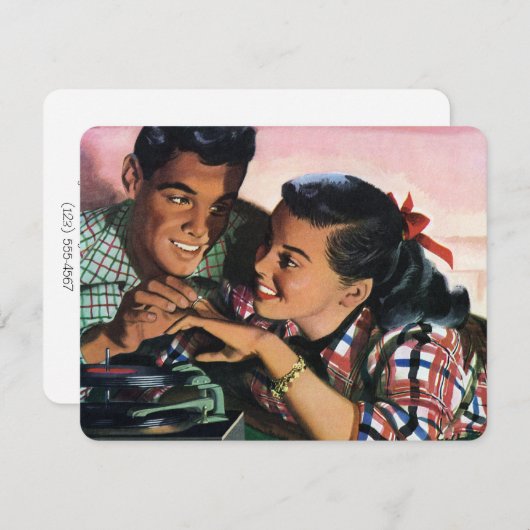 ヴィンテージハイスクールスウィートアーツ婚約パーティ 招待状 (正面/裏面)