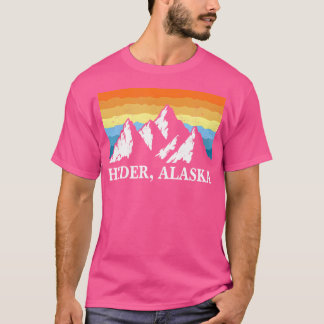 ヴィンテージハイダーアラスカマウンテンハイキング土産プリン Tシャツ