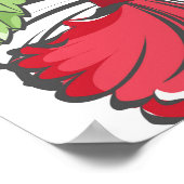 ヴィンテージハイビスカスパターンで熱帯を受け入れる ポスター (角)