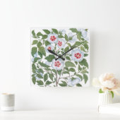 ヴィンテージハイビスカスフラワーズバイバシリウスベスラー スクエア壁時計 (ホーム)