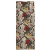 ヴィンテージハイビスカス花フローラ赤ピンク黄 ワインギフトバッグ (裏面)