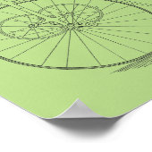 ヴィンテージハイホイーラー自転車特許アートポスター ポスター (角)