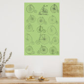 ヴィンテージハイホイーラー自転車特許アートポスター ポスター (キッチン)