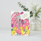 ヴィンテージハイママハッピーイースターはがき ポストカード (スタンド正面)