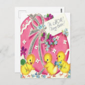 ヴィンテージハイママハッピーイースターはがき ポストカード (正面/裏面)