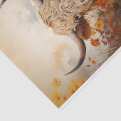 ヴィンテージハイランド牛の野生の花のデコページ 薄葉紙 (詳細)