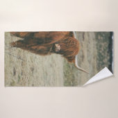 ヴィンテージハイランド牛牛の写真 バスタオル (バスタオル)