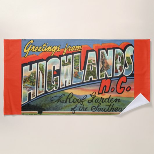 ヴィンテージハイランドNCはがき ビーチタオル (正面)