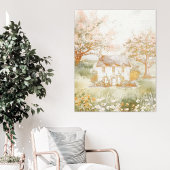 ヴィンテージハウスインザグリーンメドウコテージコアート キャンバスプリント