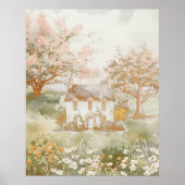 ヴィンテージハウスインザグリーンメドウコテージコアート ポスター (正面)