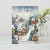 ヴィンテージハウスウィンターワンダーランドクリスマス シーズンカード (スタンド正面)