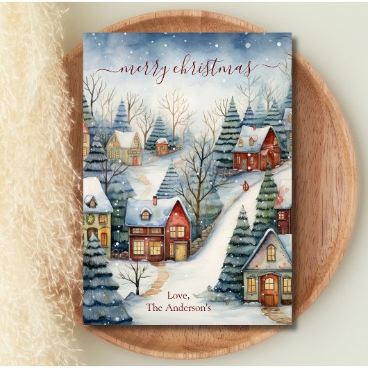 ヴィンテージハウスウィンターワンダーランドクリスマス シーズンカード