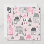 ヴィンテージハウスオンピンククリスマスカード カード (裏面)