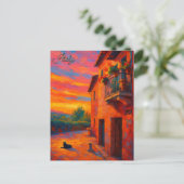 ヴィンテージハウストスカニーイタリアレトロヨーロッパトラベル ポストカード (スタンド正面)