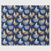 ヴィンテージハウス磁器のルースターパターン ラッピングペーパー (フラット)