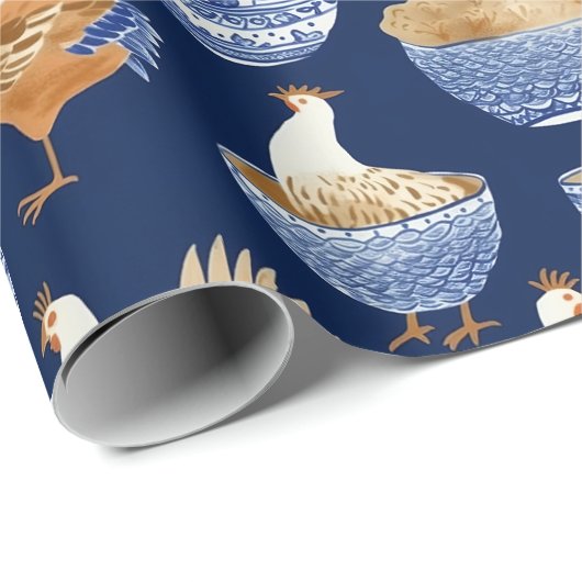 ヴィンテージハウス磁器のルースターパターン ラッピングペーパー (ロールコーナー)