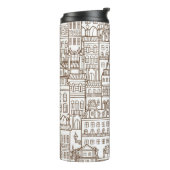 ヴィンテージハウス：建築のシームレスなパターン。 タンブラー (回転左)