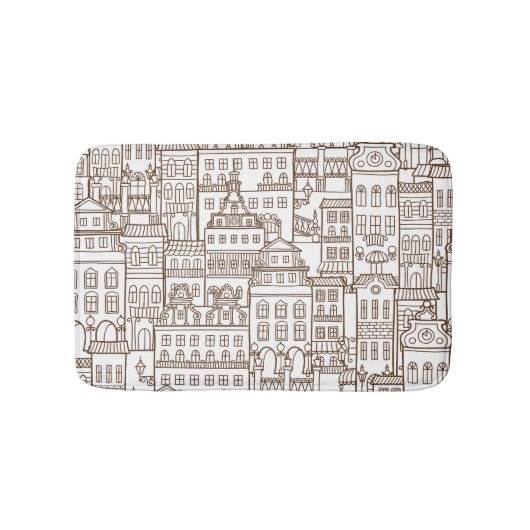 ヴィンテージハウス:建築のシームレスなパターン。 バスマット (正面)