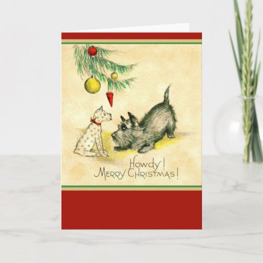 ヴィンテージハウディクリスマスグリーティングカード シーズンカード (正面)