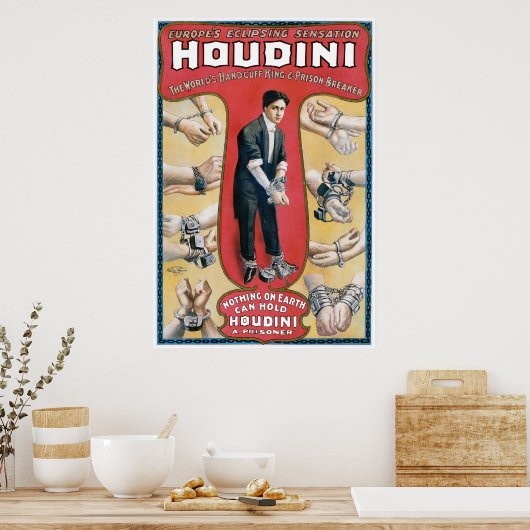 ヴィンテージハウディーニ広告手錠のポスター ポスター (キッチン)