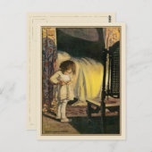 ヴィンテージハガキかわいい女の子イラストレーション ポストカード (正面/裏面)