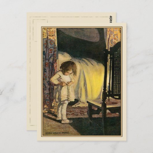 ヴィンテージハガキかわいい女の子イラストレーション ポストカード (正面/裏面)