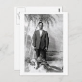 ヴィンテージハガキとアリゲーター ポストカード (正面/裏面)