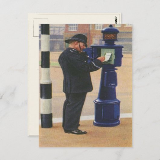 ヴィンテージハガキとロンドン警察の呼び出し ポストカード (正面/裏面)