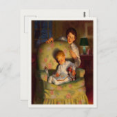 ヴィンテージハガキと甘い就寝ベビー ポストカード (正面/裏面)