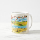 ヴィンテージハガキの地図カンザスザターンパイクマグ コーヒーマグカップ (正面右)