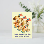 ヴィンテージハガキ付き子犬 ポストカード (スタンド正面)