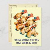 ヴィンテージハガキ付き子犬 ポストカード (正面/裏面)