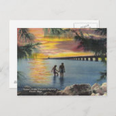 ヴィンテージハガキ海外高速道路フロリダ鍵 ポストカード (正面/裏面)